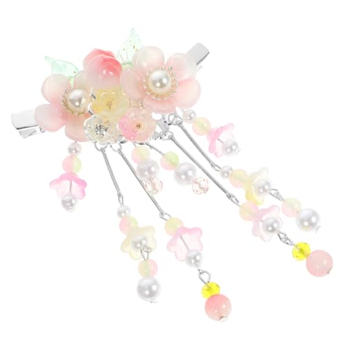 PLAFOPE 1paar Quasten-haarclips Mit Blumen Chinesische Haarschmuck-accessoires Süßes Haar Mädchen Für -outfits Stylisch Und Hautfreundlich von PLAFOPE
