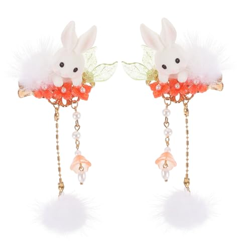 PLAFOPE 1 Paar Hasen Haarnadel Im Chinesischen Stil Haarspange Für Mädchen Glitzernde Haar Accessoires Kinder Haar Accessoires Haarspangen Für Kinder Pompon Haarnadeln Kinder von PLAFOPE