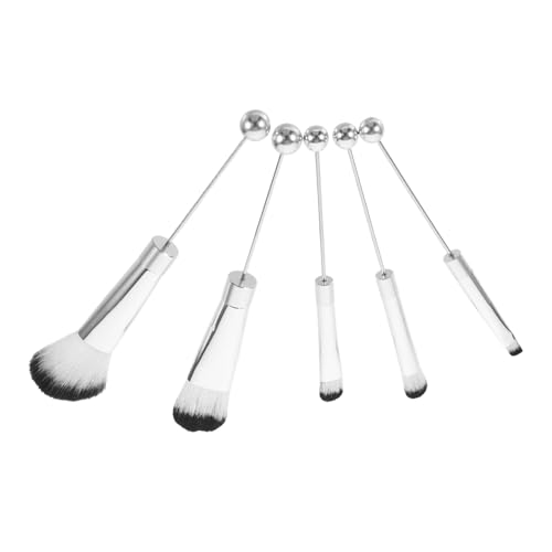 PLAFOPE 5-teiliges Make-up-pinsel-set Mit Silbernem Griff Rougepinsel Reisefertiges Mini-pinsel-set Für Frauen Und Mädchen Gesichts-schönheitswerkzeuge Benutzerfreundlich von PLAFOPE