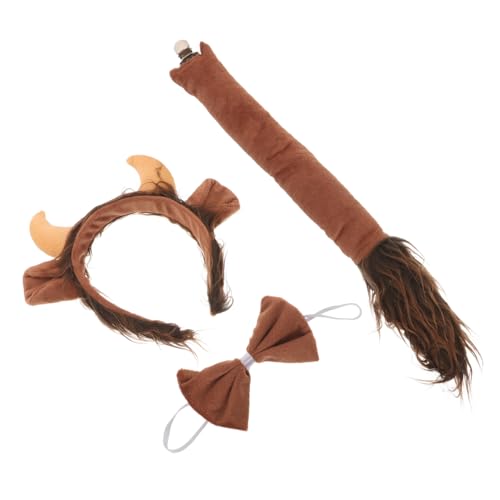 PLAFOPE Kuhhorn-stirnband-set Für Damen Tierkostüm-zubehör Cosplay Kuh-stirnband Für Anziehpartys von PLAFOPE