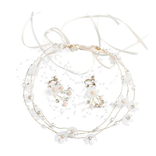 PLAFOPE 1satz Braut Haarschmuck Blüten-haarband Mit Perlen Für Hochzeiten Partys Und Fotografie Handgefertigtes Blumen-haaraccessoire Für von PLAFOPE
