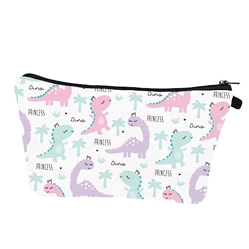 PLAFOPE Kosmetiktasche Damen Mit Dinosaurier-Druck Tragbare Make-up Tasche Aus Polyester Reißverschluss-Design Für Kosmetik Und Waschutensilien Praktisch Und Langlebig von PLAFOPE