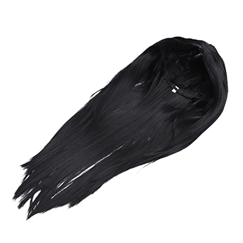 PLAFOPE 1stück Lange Gerade Perücke Für Damen Schwarze Synthetik-haarverlängerung Hitzebeständig Natürliches Aussehen Für Cosplay Und Tägliche Nutzung von PLAFOPE