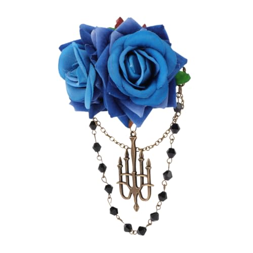 PLAFOPE Haarspange Kleidernadeln Rosenbrosche Gothic-corsage Abzeichen Brustnadel Mit Quaste Aus Hochwertigem Material von PLAFOPE