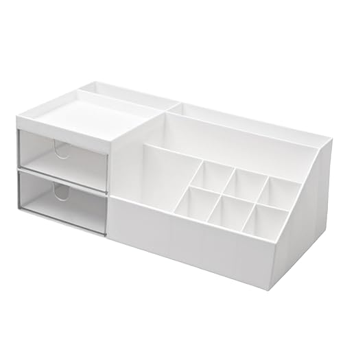 PLAFOPE Kosmetikhalter Schreibtisch-organizer Aufbewahrungsbox 1 Stück Große Weiße Box Make-up-organizer Größe Große Kapazität von PLAFOPE