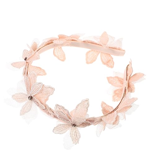 PLAFOPE 1stück Handgemachter Mädchen Haarreifen Mit Rosafarbener Spitze Und Blumen Süße Haardekoration Für Mädchen Für Feiern Und Alltagslook von PLAFOPE