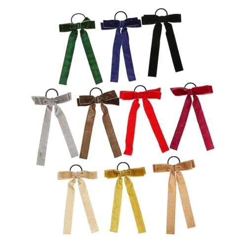 PLAFOPE 10stücke Pack Lange Elastische Haargummis Mit Schleife Haarseile Für Frauen Teenager Mädchen von PLAFOPE