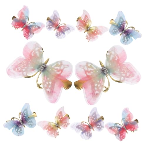 PLAFOPE 10stücke Schmetterlings-haarspangen Für Mädchen Kleine Haar-accessoires Aus Haarschmuck Für Geburtstage Und Partys Haarspangen Für Dünnes Haar Für Frauen Und Junge Mädchen von PLAFOPE