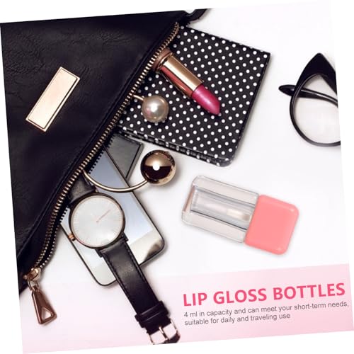 PLAFOPE 10 Stück Mini Lip Gloss Tubes Kompakte Nachfüllbare Lippenfarbe Fläschchen Quadratische Lippen Glanz Behälter Leicht Abnehmbar für Reisen DIY Kosmetik mit Lip Brush von PLAFOPE