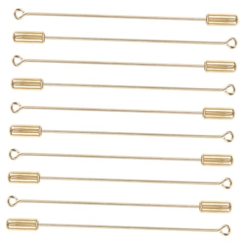 PLAFOPE 10 Stück Teiliges Brooch Pin Goldfarbene Metall Anstecknadeln DIY Bastel Zubehör für Kleidung Schal Hut Reversbrosche Sicherheitsnadeln für Hochzeit Party von PLAFOPE