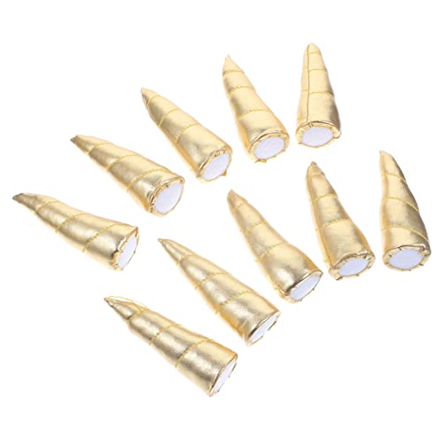 PLAFOPE 10 Stück Teiliges Einhorn Horn Goldfarben Kompakte Haarhorn DIY Zubehör für Kostüm Mädchen Faschingskostüme Einhorn Party Haarschmuck Material Zufällige Farbe Zufällige Farbe von PLAFOPE