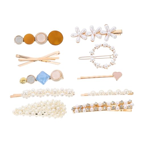 PLAFOPE 10 Stück Teiliges Perlen Haarclip Damen Eleganter Haarschmuck für Hochzeit Party Festival Vielseitige Haarklammern Modisch und Detailreich Gestaltet von PLAFOPE