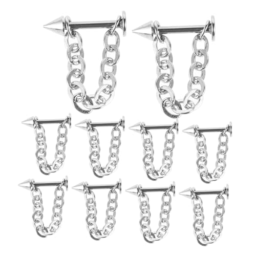 PLAFOPE 10 Stück Teiliges Septum Nasenringe aus Edelstahl mit Kugel und Spitzem Design Hautfreundlich Modisch und Flexibel für Damen und Herren Langlebiger Schmuck für Lippen und von PLAFOPE