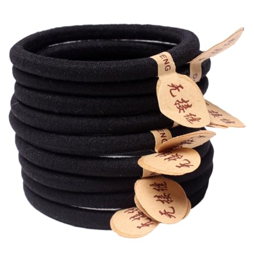 PLAFOPE 100stücke Einfache Haarkordeln Aus Nylon Hochdehnbare Haargummis Nahtlose Haarbands Für Frauen Und Mädchen Schwarz von PLAFOPE