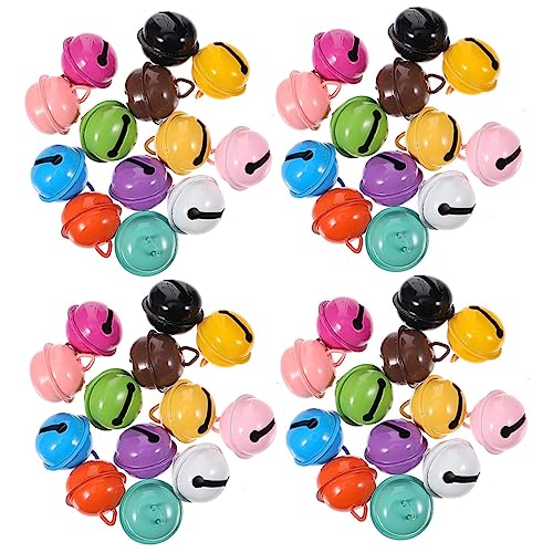 PLAFOPE 100 Stück Bunte Metallglöckchen Kleine Schellen für DIY Schmuck Haustier Halsband Schlüsselanhänger Langlebig Rostfrei für Weihnachtsdekoration und Bastelprojekte von PLAFOPE