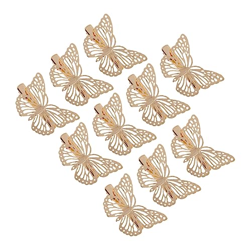 PLAFOPE 10stücke Goldene Legierung Haarklammern Mit Schmetterlingsdesign Stereoskopische Haarspangen Für Mädchen Für Und Besondere Anlässe von PLAFOPE