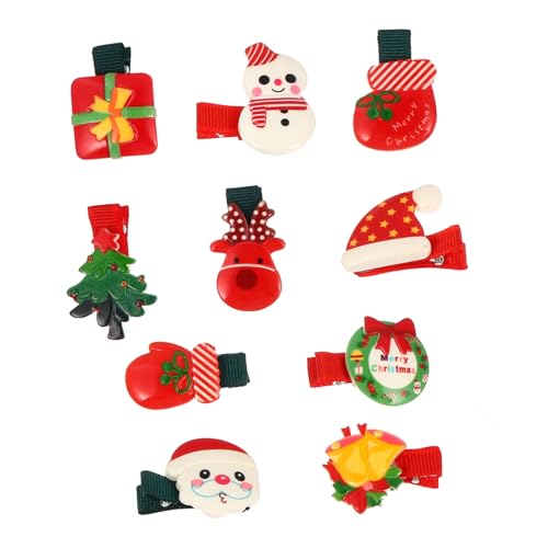 PLAFOPE 10St Haarnadel aus Acryl Haarschmuck für Mädchen Haustier Weihnachtshaarspange kinder haarschmuck haarklammer set Haarspangen Weihnachtshaarspange aus Acryl Haarnadel Weihnachten von PLAFOPE