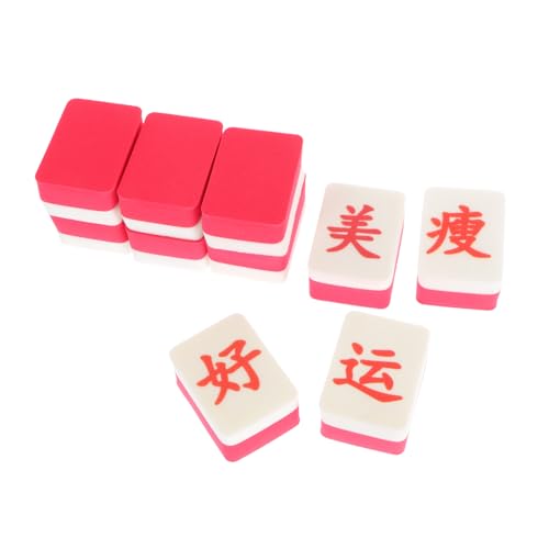 PLAFOPE 10St Roter Mahjong-Puff kreativer Mahjong-Puff Gesichtsschwämme Schminkwerkzeuge Mahjong Schminkpads Puderquaste kosmetischer Hauch Make-up-Applikator für Mädchen das Gesicht Puffs von PLAFOPE