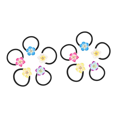 PLAFOPE 10stücke Elastische Seilblumen Haarschmuck Bunte Haargummis Für Damen Mädchen Pferdeschwanz von PLAFOPE