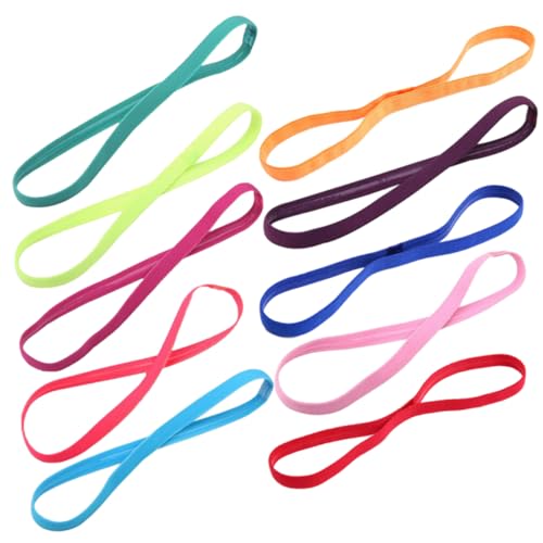 PLAFOPE 10stücke Teiliges Rutschfester Sport-stirnbänder Verschiedenen Farben Elastische Haarreifen Für Yoga Fitness Laufen Und Alltag Accessoire Für Damen Und von PLAFOPE