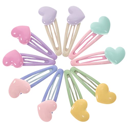 PLAFOPE 10stücke Herzformige Haarspangen Mit Druckknopf Bunte Haarclips Dekorative Haarnadeln Für Damen Haarstyling Zubehör von PLAFOPE