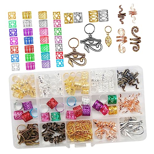 PLAFOPE 116stücke Teiliges Dreadlocks Perlen Haarschmuck Für Zöpfe Haaraccessoires Glänzende Dreadlocks Ringe Und Regenbogenfarben Für Kreative Frisuren von PLAFOPE
