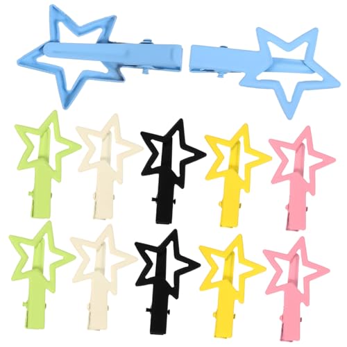 PLAFOPE 12 Stck Teiliges Bunte Metall Haarspangen Sternförmig Kleine Haarklammern für Mädchen Damen Stabile Leichte Haarklammern für Alltag Party Styling Praktische Modische Haarschmuck von PLAFOPE