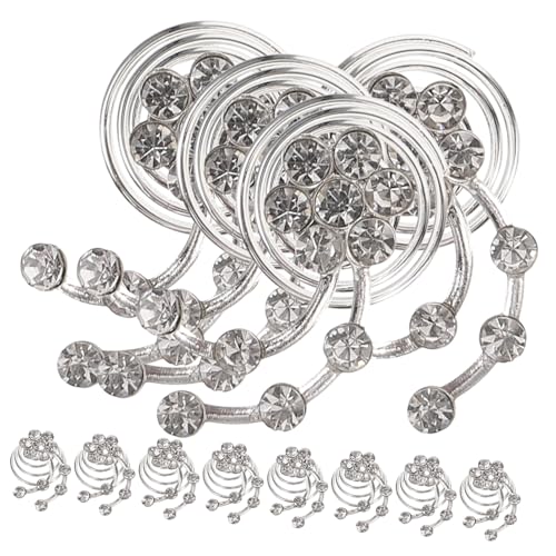 PLAFOPE 12er-pack Spiral-haar-strasssteine Haar- Silber-haar Für Events Und Feiern von PLAFOPE