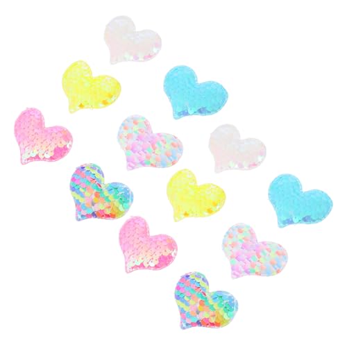 PLAFOPE 12 Stück Teiliges Bunte Herz Haarspangen für Mädchen mit Glitzer Süße Haarklammern für Fester Sitz und Verstellbar Modischer Haarschmuck für Alltags und von PLAFOPE