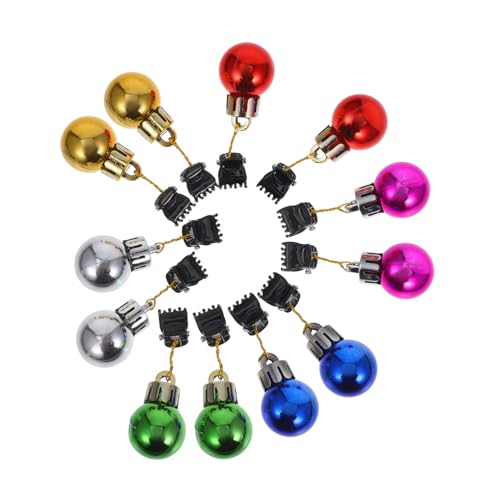 PLAFOPE 12 Stück Teiliges Bunte Weihnachts-bartclips Glänzende Bartornamente mit Sicherem Haarklammer-design für Männer Weihnachtsdeko Geschenkideen für Party und von PLAFOPE