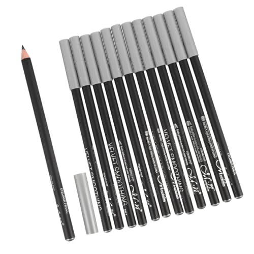 PLAFOPE 12 Stück Teiliges Eyeliner Stift Schwarz Wasserfest Leichte Textur Langanhaltend und Einfach zu Entfernen für Professionelle und Private Make Up Anwendungen bei Damen von PLAFOPE