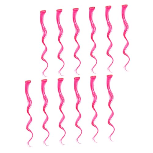 PLAFOPE 12 Stück Teiliges Gewellte Farbige Clip Haarverlängerungen aus Hitzebeständigem Synthetischem Haar Lange Lockige Extensions für Frauen Vielseitig Stylbar für Party Cosplay und von PLAFOPE