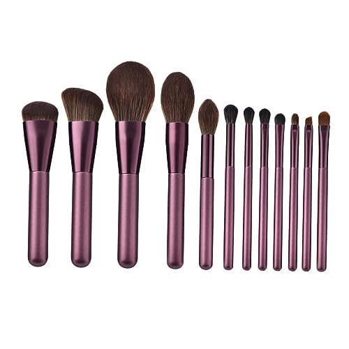 PLAFOPE 12 Stück Teiliges Professionelles Make Up Pinselset mit Holzgriff Nylonborsten für Puder und Präzises Auftragen Langlebig und Ergonomisch Geeignet für Damen und Tägliche von PLAFOPE