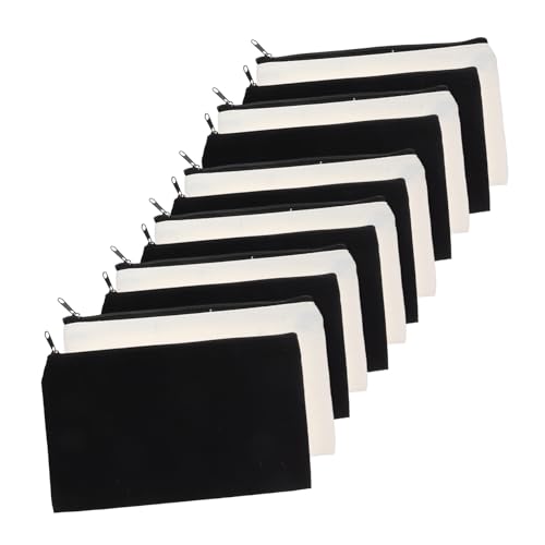 PLAFOPE 12stücke Canvas Zipper Bags Für Multifunktionale Federmäppchen Kosmetiktaschen Für Makeup Sublimation Natur von PLAFOPE