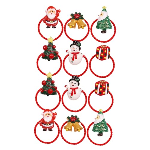 PLAFOPE 12stücke Teiliges Weihnachts-haarband Mädchen Elastische Haargummis Mit Festlichen Motiven Für Ponytails Und Hochsteckfrisuren Für Weihnachtsfeiern Und Festliche Anlässe von PLAFOPE