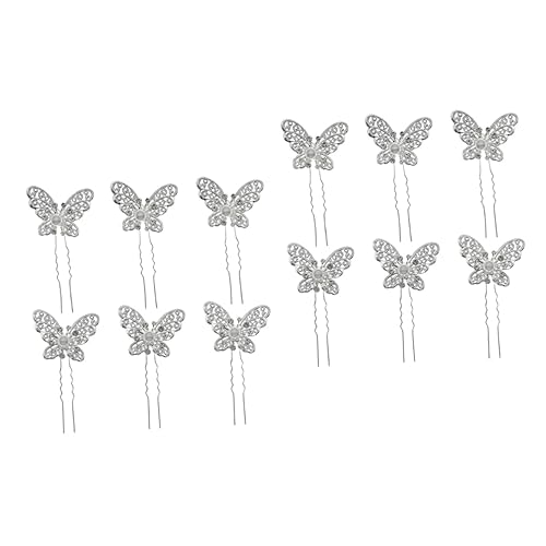 PLAFOPE 12stücke Haarnadeln Mit Perlen Und Strass Für Hochzeiten Schmetterlings-haaraccessoires Für Perfektes Brautschmuck Feierlichkeiten Und Partys von PLAFOPE