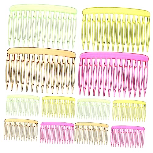 PLAFOPE 12stücke Kunststoff Haarkamm Klassisch Seitlich Schiebe-haarspange Frauen Haarkammnadel Mädchen Haarspange Gerade Gedrehte Zähne von PLAFOPE