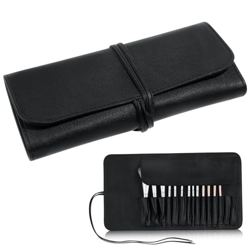 PLAFOPE 15 Stück PU Kosmetiktasche Damen Tragbare Schminktasche mit Großem Fassungsvermögen Leicht für Reisen Business Camping Kosmetik Organizer Exklusive Make Up Pinsel von PLAFOPE