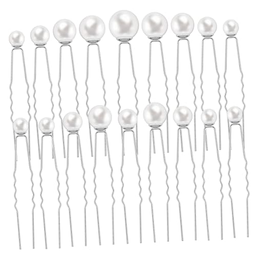 PLAFOPE 18 Stück U Förmige Perlen Haarnadeln Teiliges Haarschmuck für Frauen Starke Fixierung Vielseitig Verwendbar für Hochzeiten Partys und Alltag Eleganter Haarschmuck Einfache von PLAFOPE