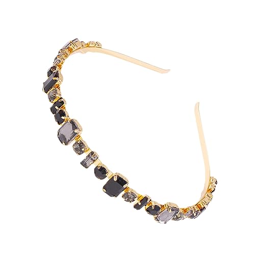 PLAFOPE Stilvolle Kopfbedeckung für Frauen Mädchen Stirnband Strass Haarband Mode Legierung Kopf Schwarz F1949 von PLAFOPE