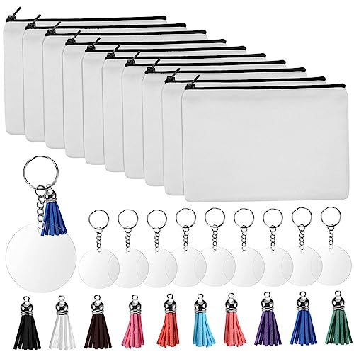 PLAFOPE 1satz Canvas Reißverschlusstaschen Für Leere Sublimation Kosmetiktaschen Mit Zubehör Für Kreative Gestaltungen Für Make-up Und Schreibwaren von PLAFOPE