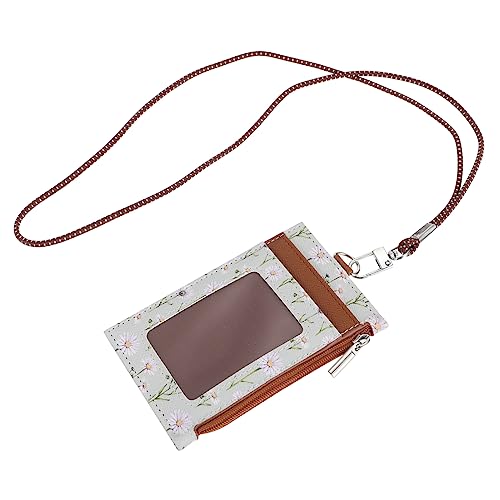 PLAFOPE Hülle Mit Umhängeband Pu-hülle Passhülle Bushülle Ausweishalter Abnehmbar Blütenmotiv Ausweisband Schlüsselanhänger Kleine Geldbörse von PLAFOPE