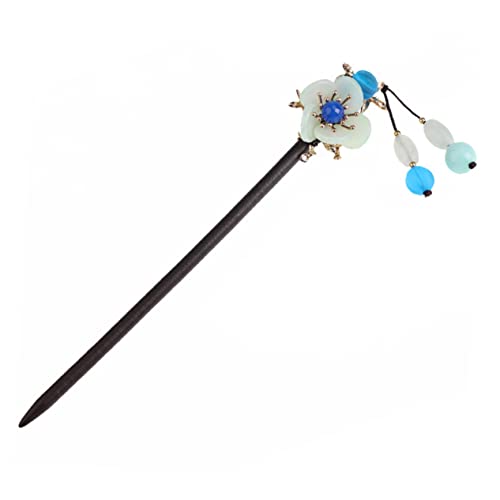 PLAFOPE Holz Hochsteckfrisur Mit Achat Kopfschmuck Antiquitäten Haarschmuck Für Frauen Vintage Stil Haarstab Antiquing Haarstäbchen Retro Haarnadel Blume Haarnadel von PLAFOPE