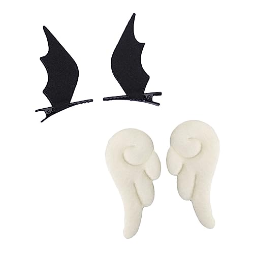 PLAFOPE 2 Paar Flügelhaar halloween haarspangen haarspange halloween Weihnachten Haarspangen hair accessories women Plüschflügel Haarspange Plüsch Haarspangen keine Haarspange Haarklammer von PLAFOPE