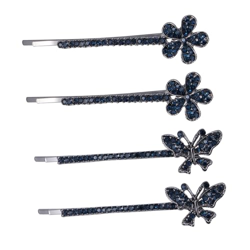 PLAFOPE 2 Paare Strass Haarnadeln Damen Haarklammern Retro Stil Rhinestone Side Clips Hochzeit Party Schmuck Accessoire von PLAFOPE