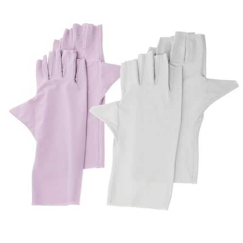 PLAFOPE 2 Paare UV Schutz Handschuhe Fingerlos Nagel UV Handschuhe für Maniküre Atmungsaktive Dünne Damen bei Nagelkunst von PLAFOPE