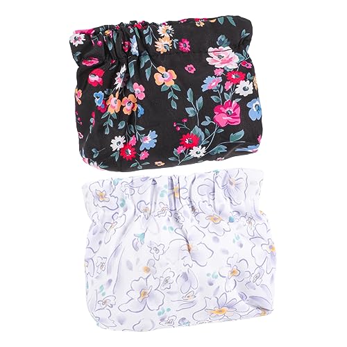 PLAFOPE 2stücke Teiliges Tragbares Make-up Täschchen Kosmetische Aufbewahrungstasche Für Frauen Kleine Kosmetiktasche Mit Blumenmuster Für Reisen Und Alltag Für Lippenstift Und von PLAFOPE