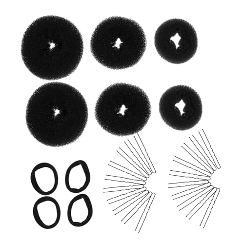 PLAFOPE 2 Sätze Donut Dutt Haarstyling mit U förmigen Haarnadeln und Elastischen Haargummis Haarschmuck Schnelles Volumen und Stilvolle Hochsteckfrisuren bei Frauen und Mädchen von PLAFOPE