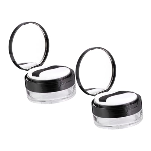 PLAFOPE 2 Sätze Leere Puderdosen mit Elastischem Netz Luftdichter Verschluss Kompakte Lose Puderbehälter für Frauen Nachfüllbare Make Up Aufbewahrungsboxen Tragbar für Reisen und Alltag von PLAFOPE
