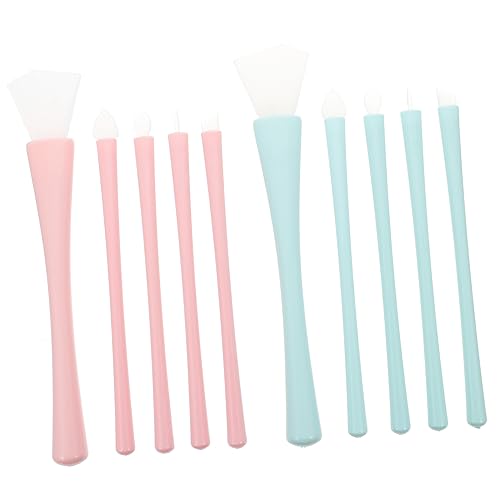 PLAFOPE 2 Sätze Silikon Make Up Pinsel Teilig mit Eyeliner und Gesichtsmaske Pinsel Ergonomisch Vielseitig für Präzises Schminken und Hautpflege Hautfreundlich Leicht zu Reinigen für von PLAFOPE